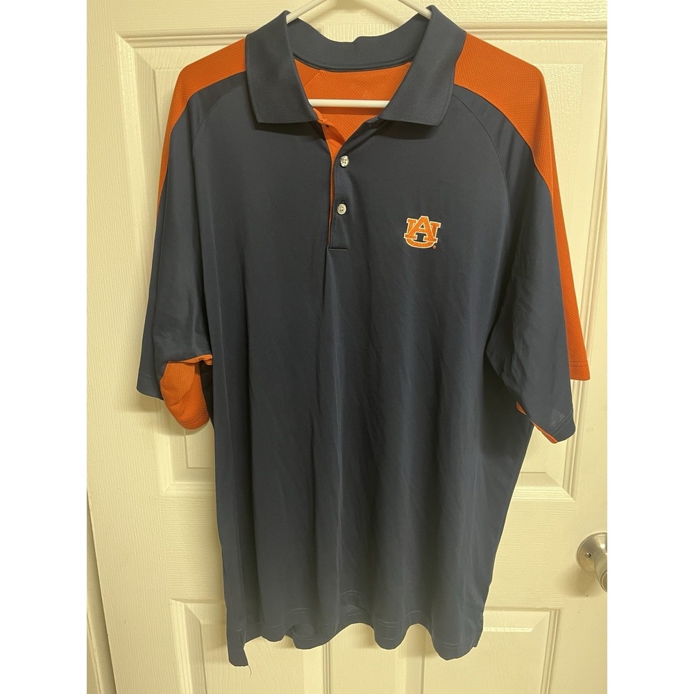 Auburn Tigers Men's Polo Shirt Navy Orange NCAA College Fan Apparel